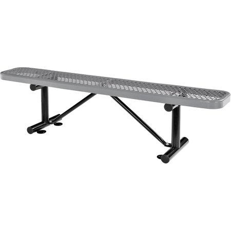 GLOBAL INDUSTRIAL 6'L Flat Outdoor Bench, Expanded Metal, Gray 277156GY